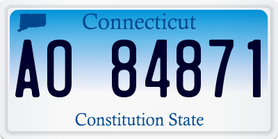 CT license plate AO84871