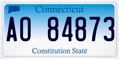 CT license plate AO84873