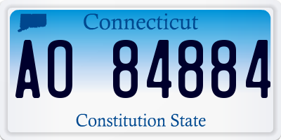 CT license plate AO84884