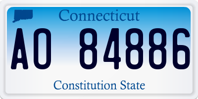 CT license plate AO84886