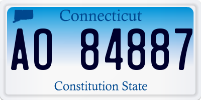 CT license plate AO84887