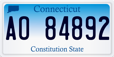 CT license plate AO84892