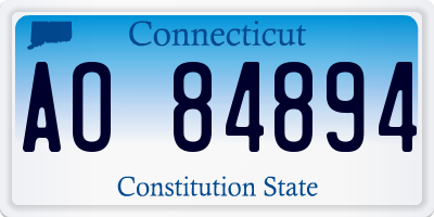 CT license plate AO84894