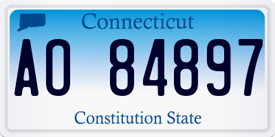 CT license plate AO84897