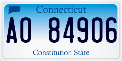 CT license plate AO84906