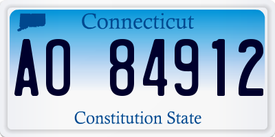 CT license plate AO84912