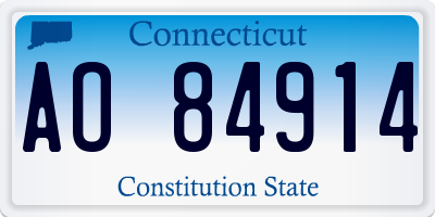 CT license plate AO84914