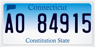 CT license plate AO84915