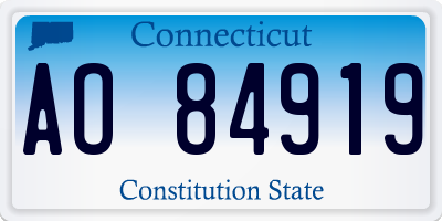 CT license plate AO84919