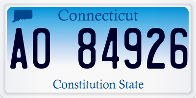 CT license plate AO84926