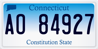 CT license plate AO84927