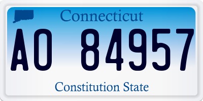 CT license plate AO84957