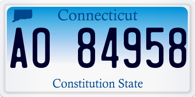 CT license plate AO84958