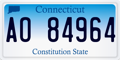 CT license plate AO84964