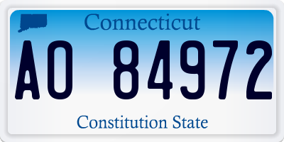 CT license plate AO84972