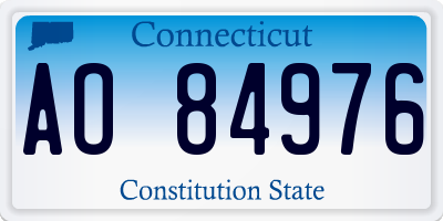 CT license plate AO84976