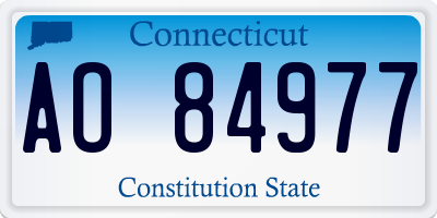 CT license plate AO84977