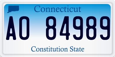 CT license plate AO84989