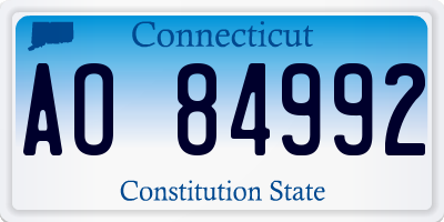 CT license plate AO84992
