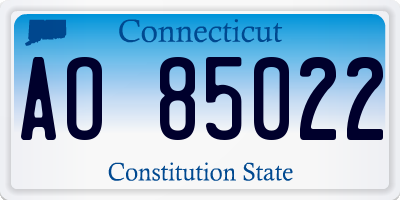 CT license plate AO85022