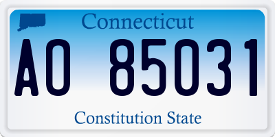 CT license plate AO85031
