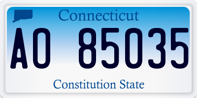 CT license plate AO85035