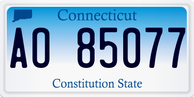 CT license plate AO85077