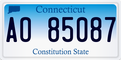 CT license plate AO85087