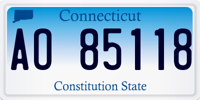 CT license plate AO85118