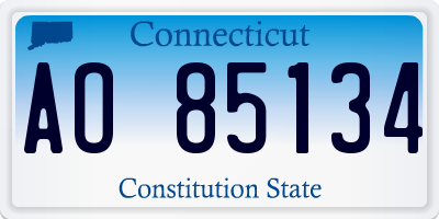 CT license plate AO85134