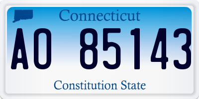 CT license plate AO85143