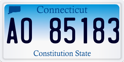 CT license plate AO85183
