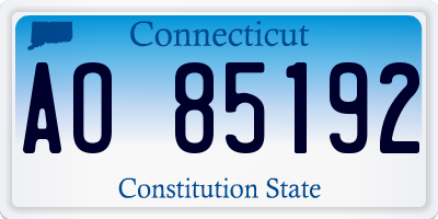 CT license plate AO85192