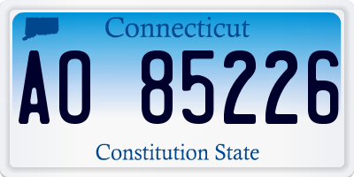 CT license plate AO85226