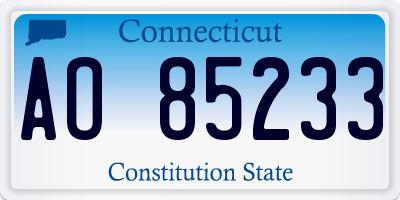 CT license plate AO85233