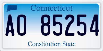 CT license plate AO85254