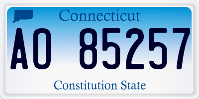 CT license plate AO85257