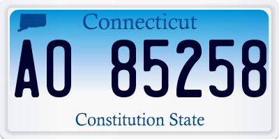 CT license plate AO85258