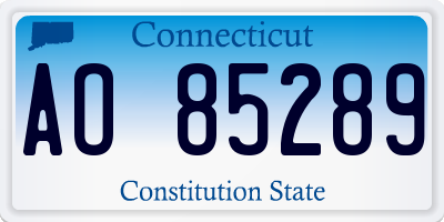 CT license plate AO85289