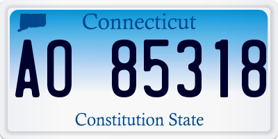 CT license plate AO85318