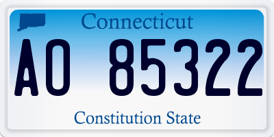 CT license plate AO85322