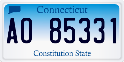 CT license plate AO85331