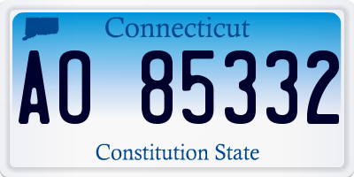 CT license plate AO85332