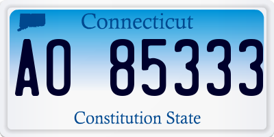 CT license plate AO85333
