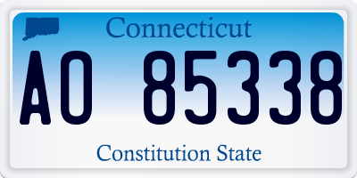 CT license plate AO85338