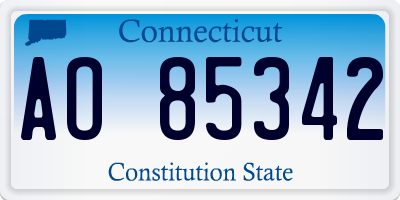 CT license plate AO85342