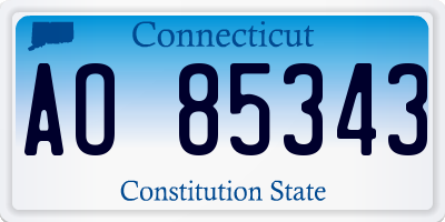 CT license plate AO85343