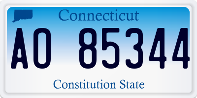 CT license plate AO85344