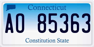 CT license plate AO85363