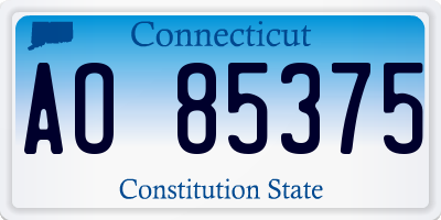 CT license plate AO85375